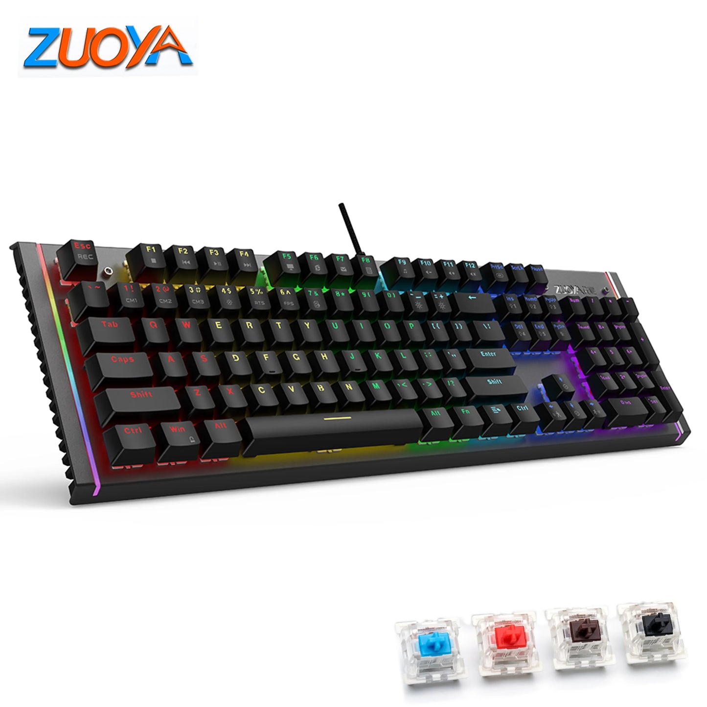 RGB Mix Backlit Wired Gaming Mechanical Keyboard