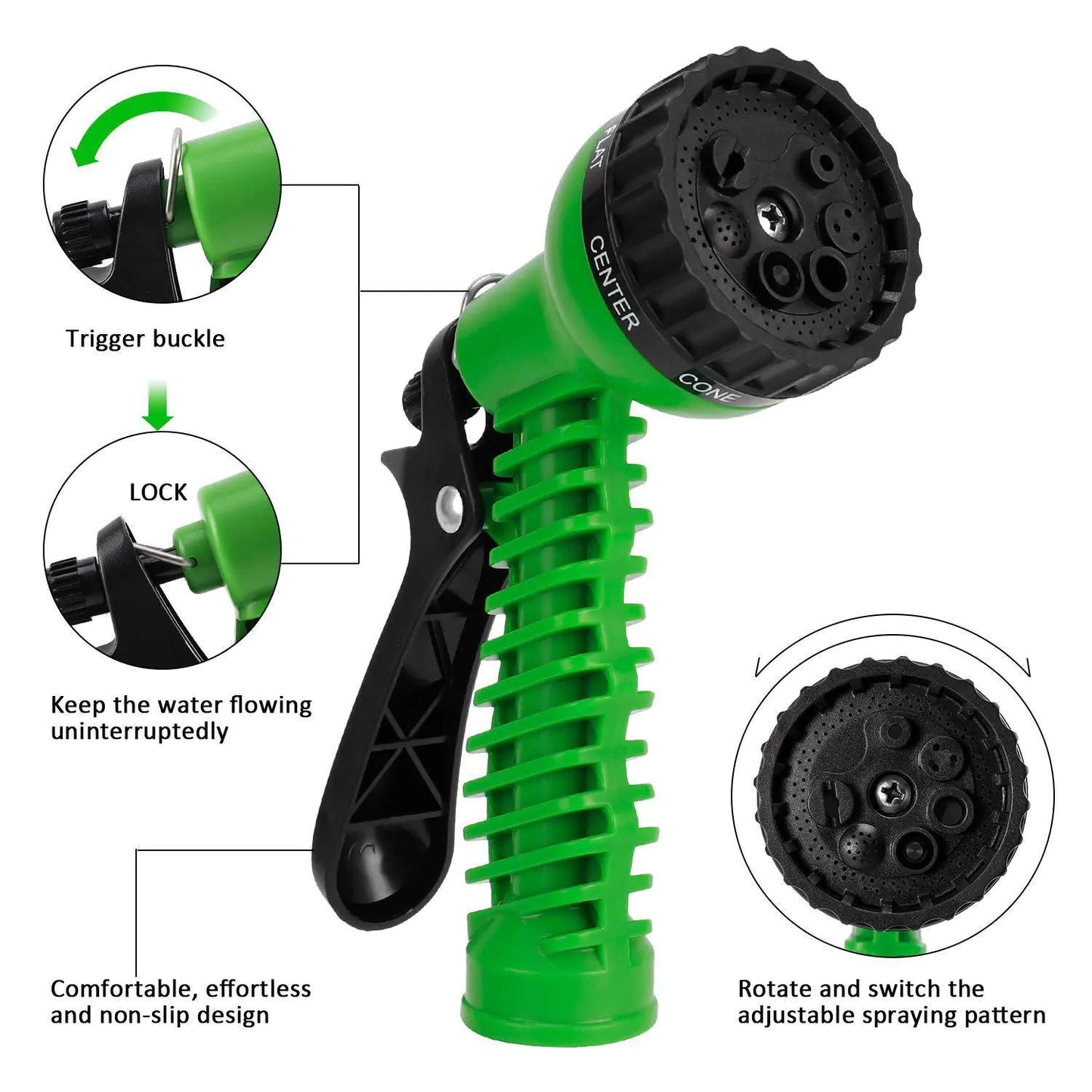 Expanding Flexible Garden Water Hose w Spray Nozzle 25, 50, 75, 100FT