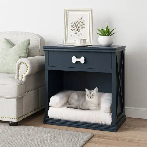 Chic Vintage Pet Lounge with Lights and Storage