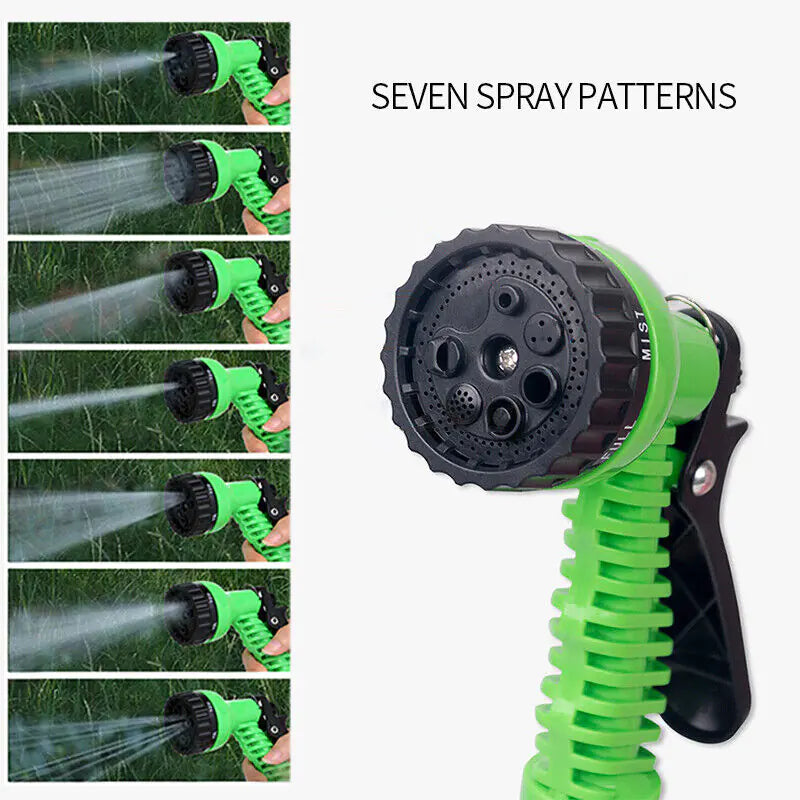 Expanding Flexible Garden Water Hose w Spray Nozzle 25, 50, 75, 100FT