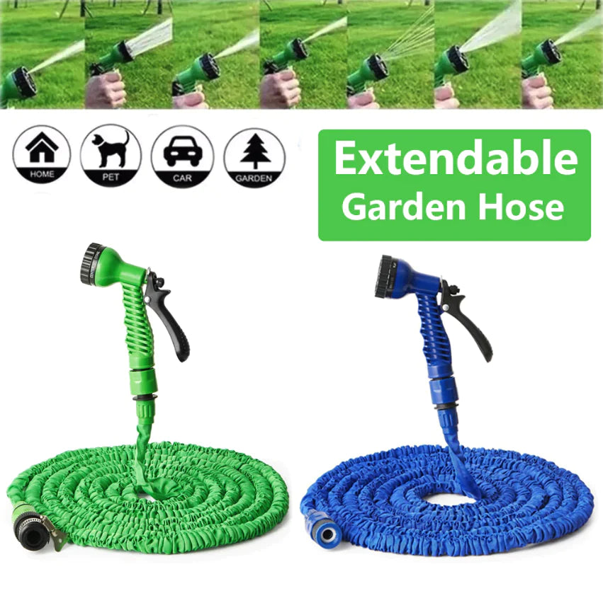 Expanding Flexible Garden Water Hose w Spray Nozzle 25, 50, 75, 100FT