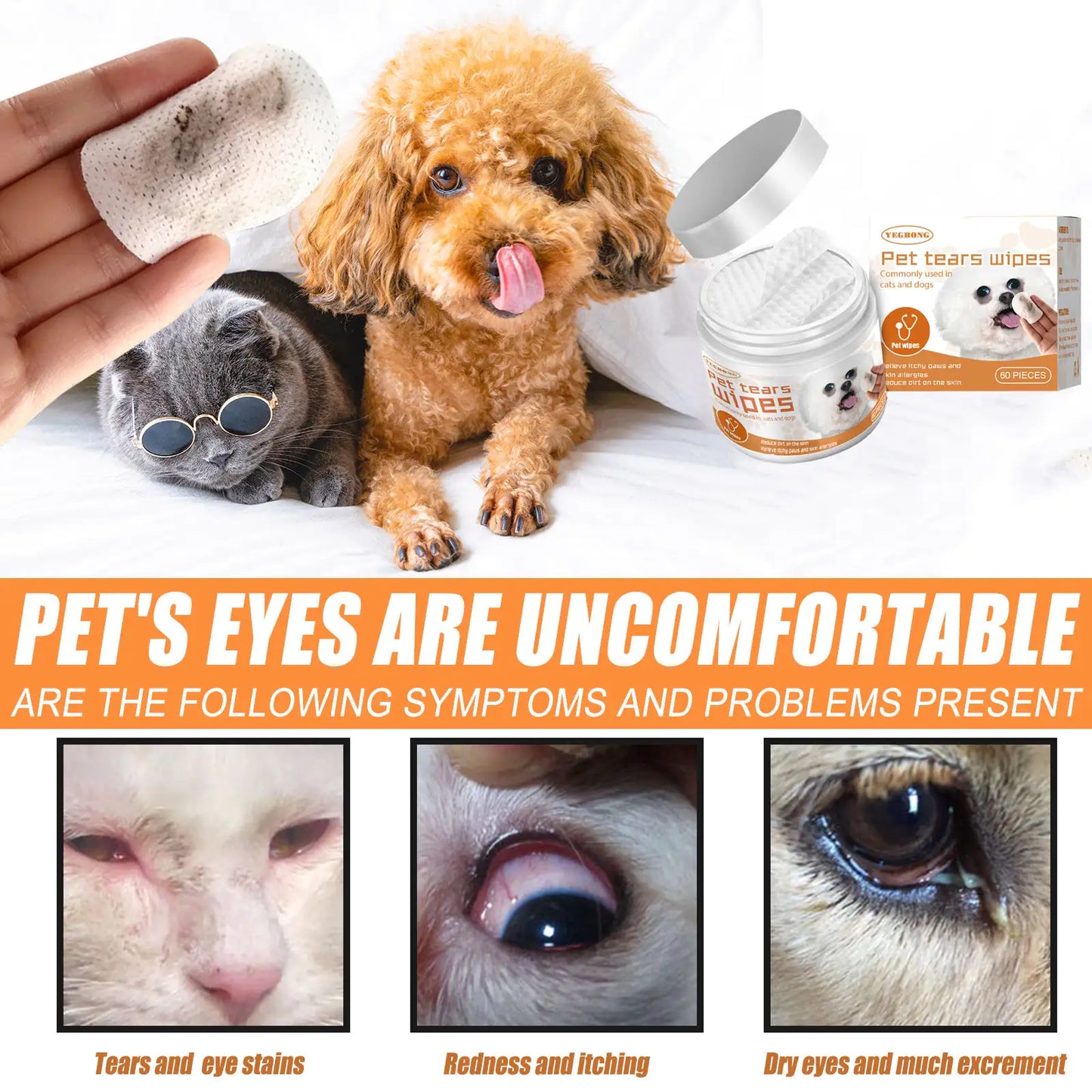 Cotton Eye Wipes For Dogs And Cats