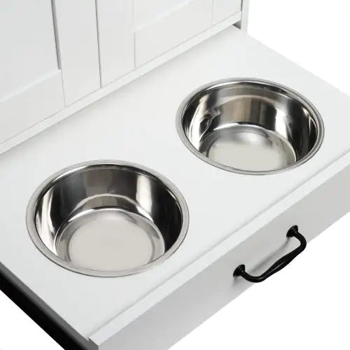 Dog Feeding Station With Hidden Dog Bowls